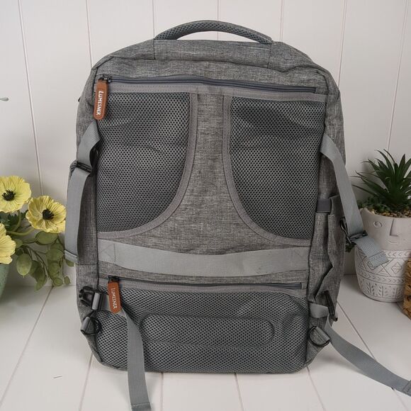 Lumesner Grey Carry On Backpack 40L Flight Approved XL Travel Backpack USB Port - Picture 4 of 16